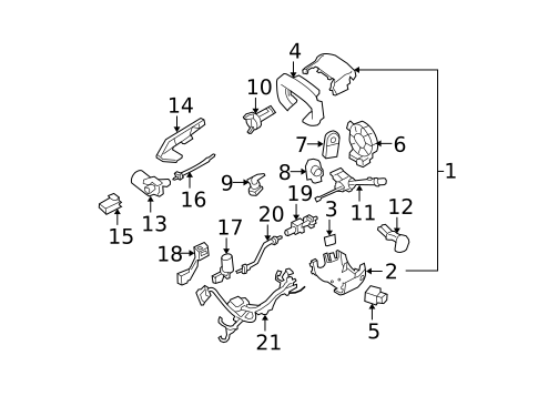 Shroud, Switches & Levers for 2006 Cadillac DTS #1