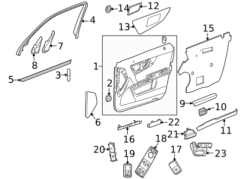 Interior Trim - Front Door for 2015 Mercedes-Benz GLK250 #0