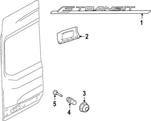 Exterior Trim - Back Door for 2024 Ford E-Transit #1