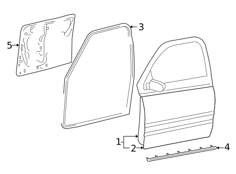 Door & Components for 2007 Dodge Ram 1500 #1