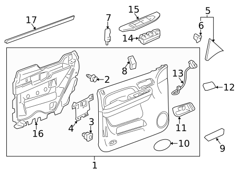 Interior Trim - Front Door for 2009 GMC Sierra 2500 HD #0