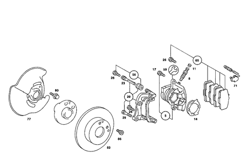 Front Wheel Brake for 1986 Mercedes-Benz 190E #1