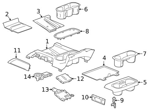 Center Console for 2023 GMC Sierra 3500 HD #1
