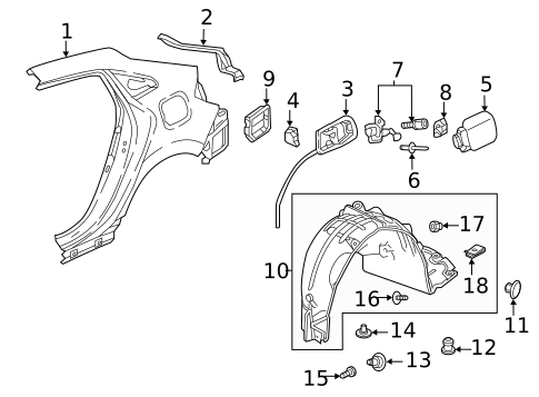 Quarter Panel & Components for 2018 Honda Accord #1