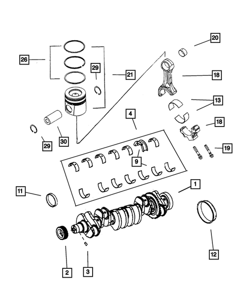 Crankshaft, Piston and Torque Converter for 2003 Dodge Ram 2500 #0