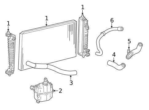 Radiator & Components for 2004 Ford Freestar #1