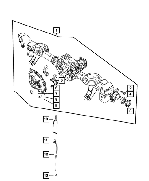 Rear Axle; Housing, Differential and Vent for 2008 Chrysler Aspen #1