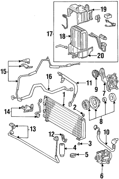 Condenser, Compressor & Lines for 1996 Toyota Corolla #0
