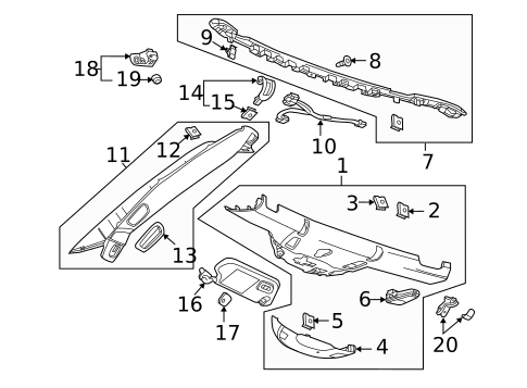 Interior Trim - Roof for 2019 Chevrolet Corvette #1