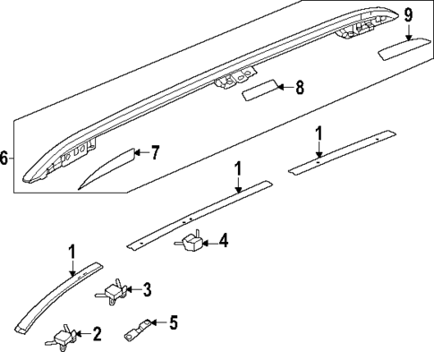 Exterior Trim - Roof for 2023 Honda Pilot #0