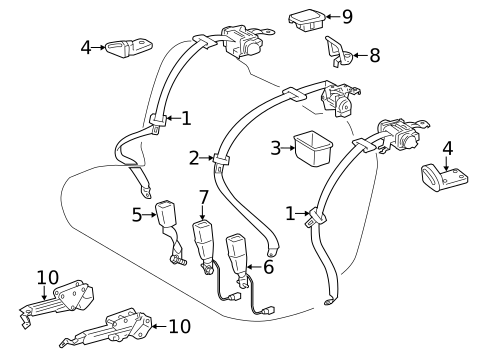 Rear Seat Belts for 2019 Lexus LC500 #1