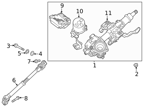 Steering Column Assembly for 2022 Kia Niro #0