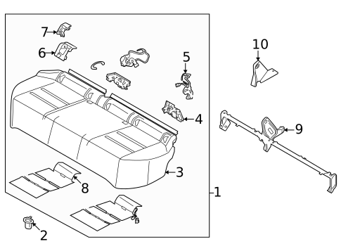 Rear Seat Components for 2021 Nissan Rogue #3