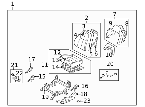 Front Seat Components for 2005 Nissan 350Z #5