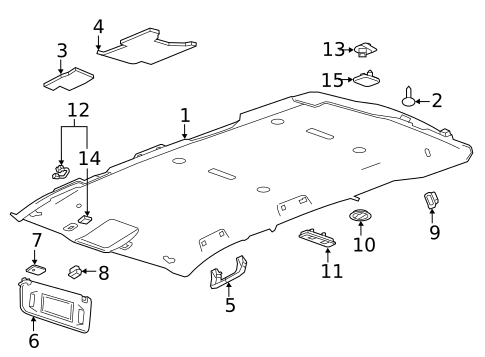 Interior Trim - Roof for 2017 GMC Yukon #1