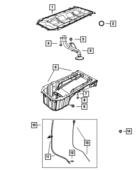 Engine Oiling, Oil Pan and Indicator (Dipstick) for 2024 Dodge Durango #0