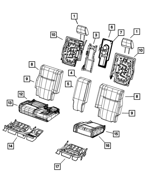 Rear Seats - Second Row for 2009 Dodge Journey #2