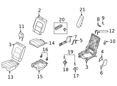 Rear Seat Components for 2024 Ford Escape #1