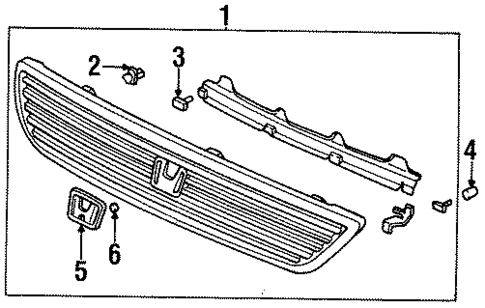 Grille & Components for 1998 Honda Odyssey #1