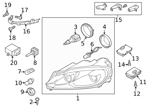 Headlamp Components for 2011 Volkswagen GTI #1