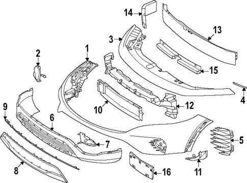 Bumper & Components - Front for 2022 Mercedes-Benz EQB 300 #1