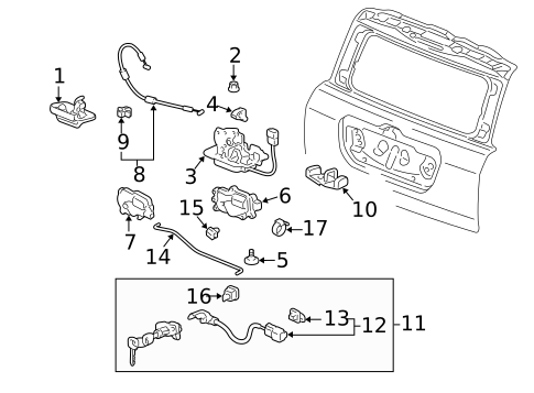 Lock & Hardware for 2007 Honda Pilot #2