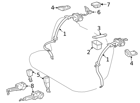Rear Seat Belts for 2017 Lexus LS460 #1