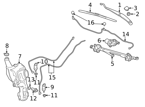 Wiper & Washer Components for 2024 Chevrolet Traverse Limited #0