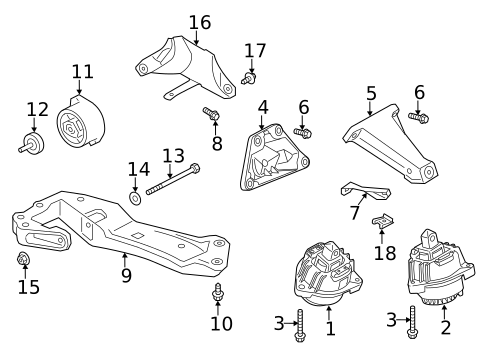 Engine & Trans Mounting for 2011 BMW 550i xDrive #0