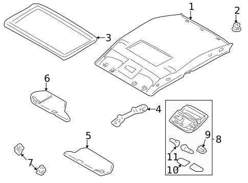Interior Trim - Roof for 2005 Nissan Sentra #1
