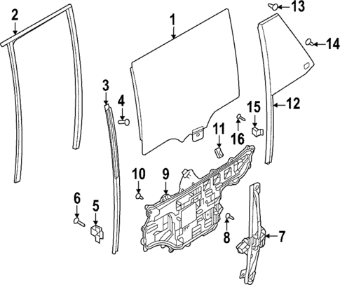Glass - Rear Door for 2022 Land Rover Range Rover #1