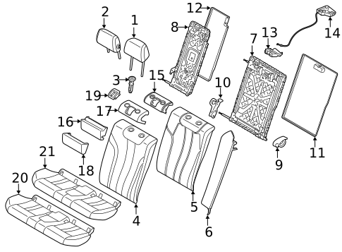Rear Seat Components for 2021 BMW 530i #0