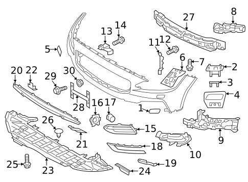 Bumper & Components - Front for 2019 Volvo S90 #1