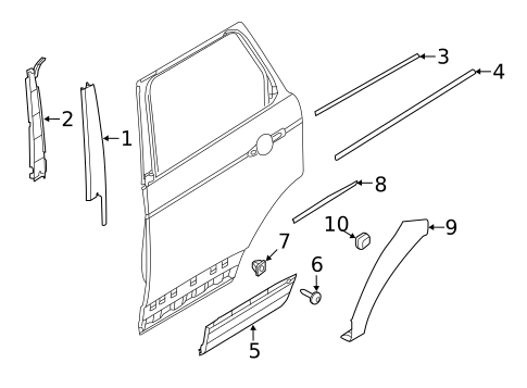 Exterior Trim - Rear Door for 2019 Land Rover Range Rover #0