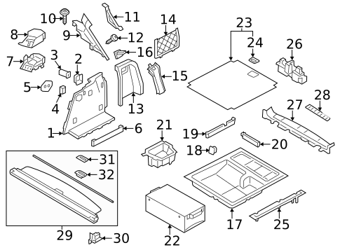 Interior Trim - Rear Body for 2016 BMW X3 #0