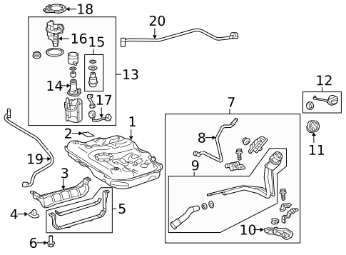 Fuel System Components for 2016 Toyota Camry #1