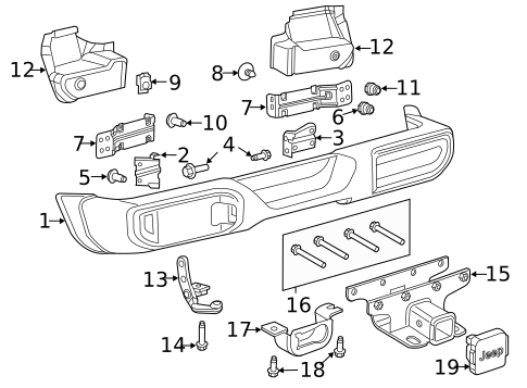 Trailer Hitch Components for 2018 Jeep Wrangler #0
