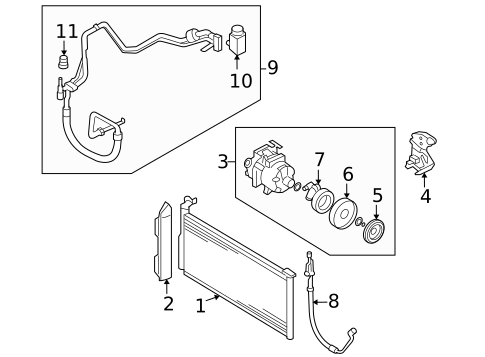 Condenser, Compressor & Lines for 2008 Kia Optima #0