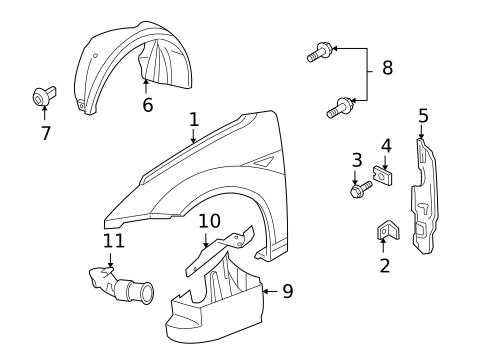 Fender & Components for 2004 Ford Focus #0