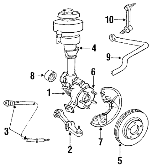 Stabilizer Bar & Components for 1990 Lincoln Continental #0
