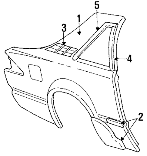 Exterior Trim - Quarter Panel for 1986 Ford EXP #0