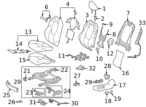 Driver Seat Components for 2025 Toyota Corolla #2