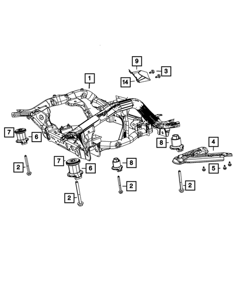 Front Suspension, Strut and Cradle for 2016 Dodge Durango #1