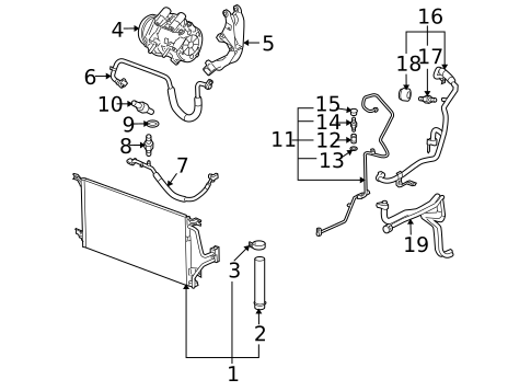 Condenser, Compressor & Lines for 2012 Buick Enclave #5