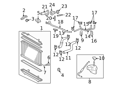 Radiator & Components for 2007 Toyota Highlander #0