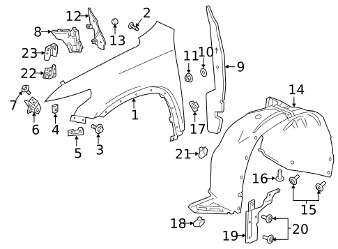 Fender & Components for 2024 Chevrolet Traverse Limited #0