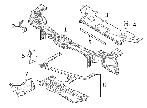 Radiator Support for 2013 Ford Mustang #1