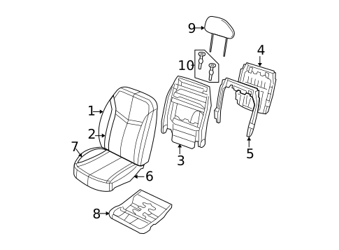 Front Seat Components for 2010 Chrysler Sebring #3