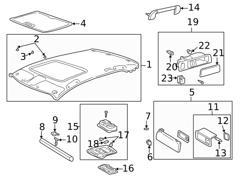 Interior Trim - Roof for 2002 Lexus LS430 #0