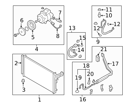 Condenser, Compressor & Lines for 2012 Hyundai Equus #0